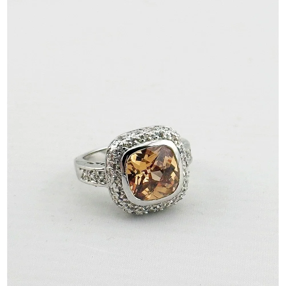 Premier Designs Vintage Peach Champagne Cocktail Ring In Size 8